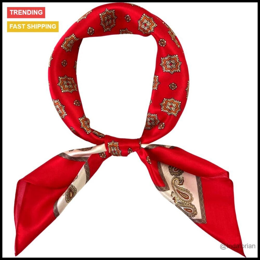 100% Mulberry Silk Square Scarf Elegant Lightweight Versatile Accessory